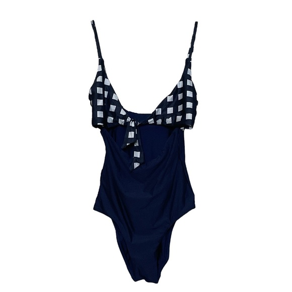 NWOT Pilyq Navy / White Cutout Monokini One Piece Swimsuit Sz. S - Picture 1 of 3